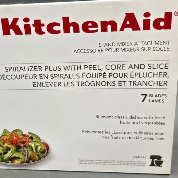 KitchenAid Spiralizer Plus Attachment 7 Blades Stand Mixer KSM2APC NIB - Picture 2 of 9